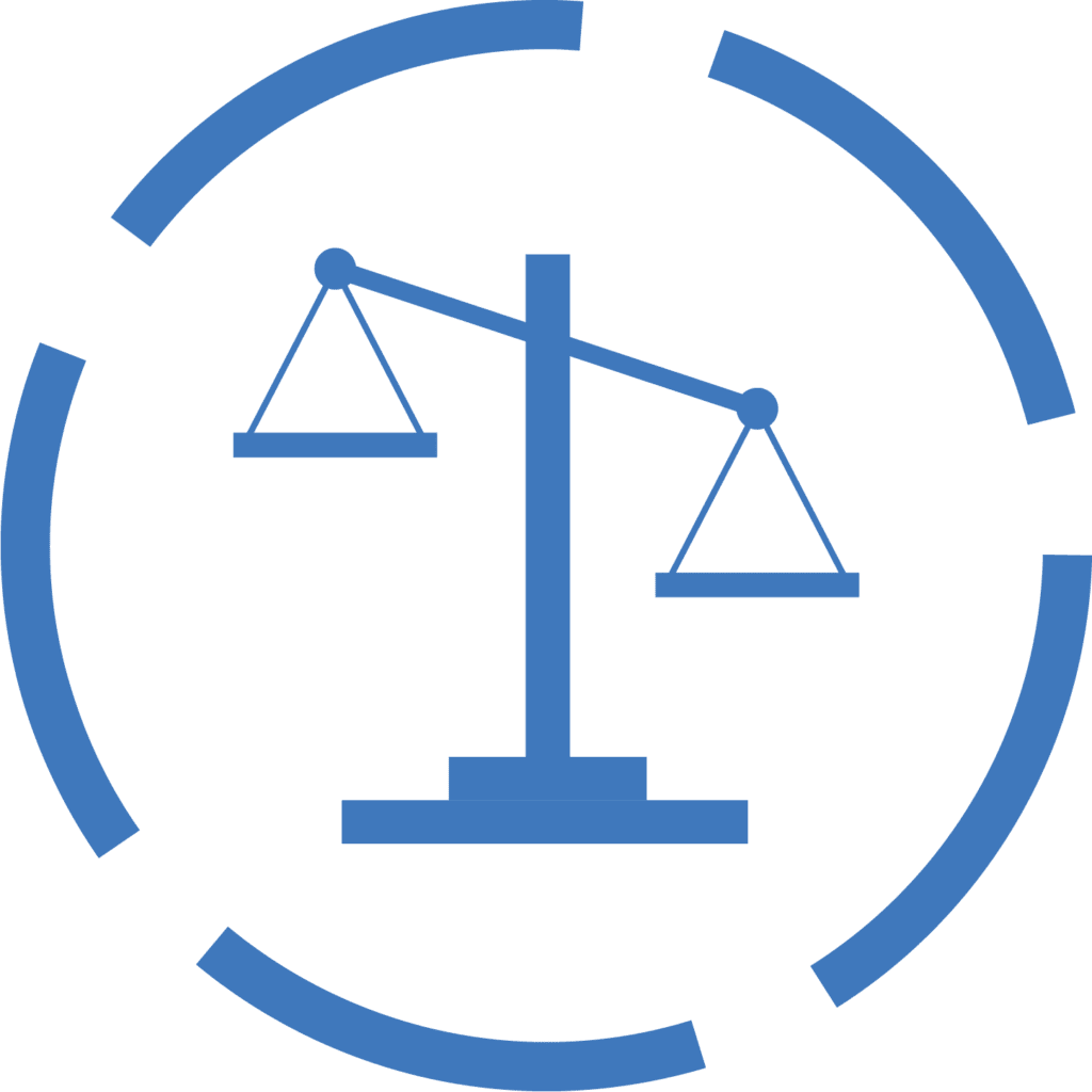 An icon representing judgement.
